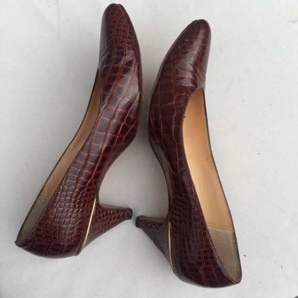 Jack Rogers Snakeskin Brown Pumps - Picture 4 of 5